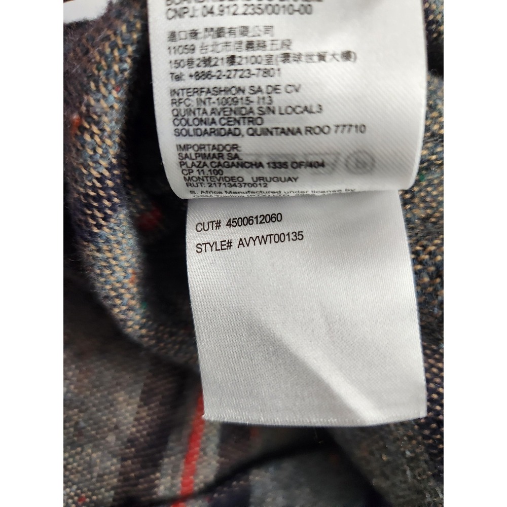RVCA Shirt Mens Large Gray Stripe Wool Blend Flannel Long Sleeve Button Up - Picture 12 of 12